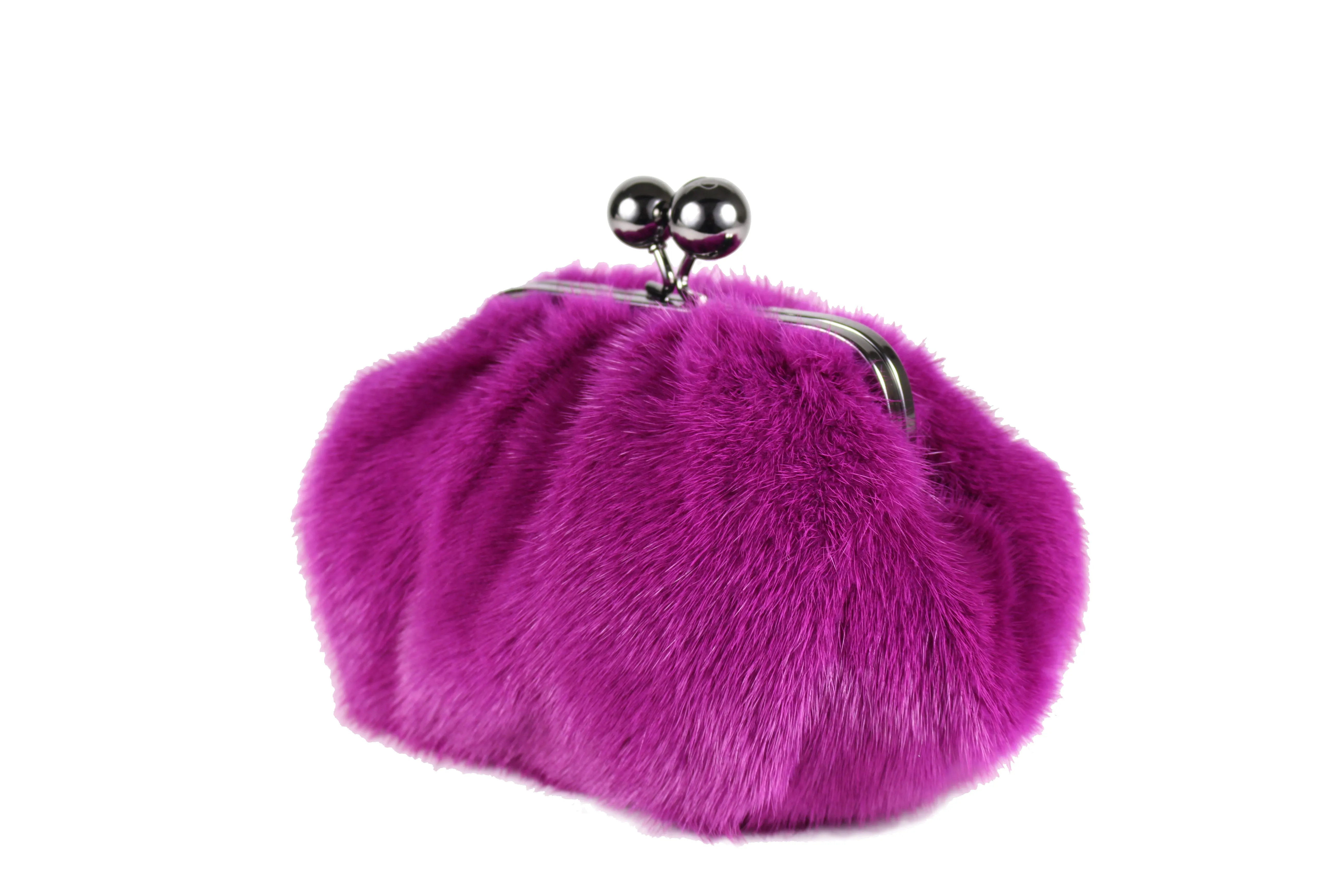 Weekend MAX MARA Pasticcino fuchsia mink clutch