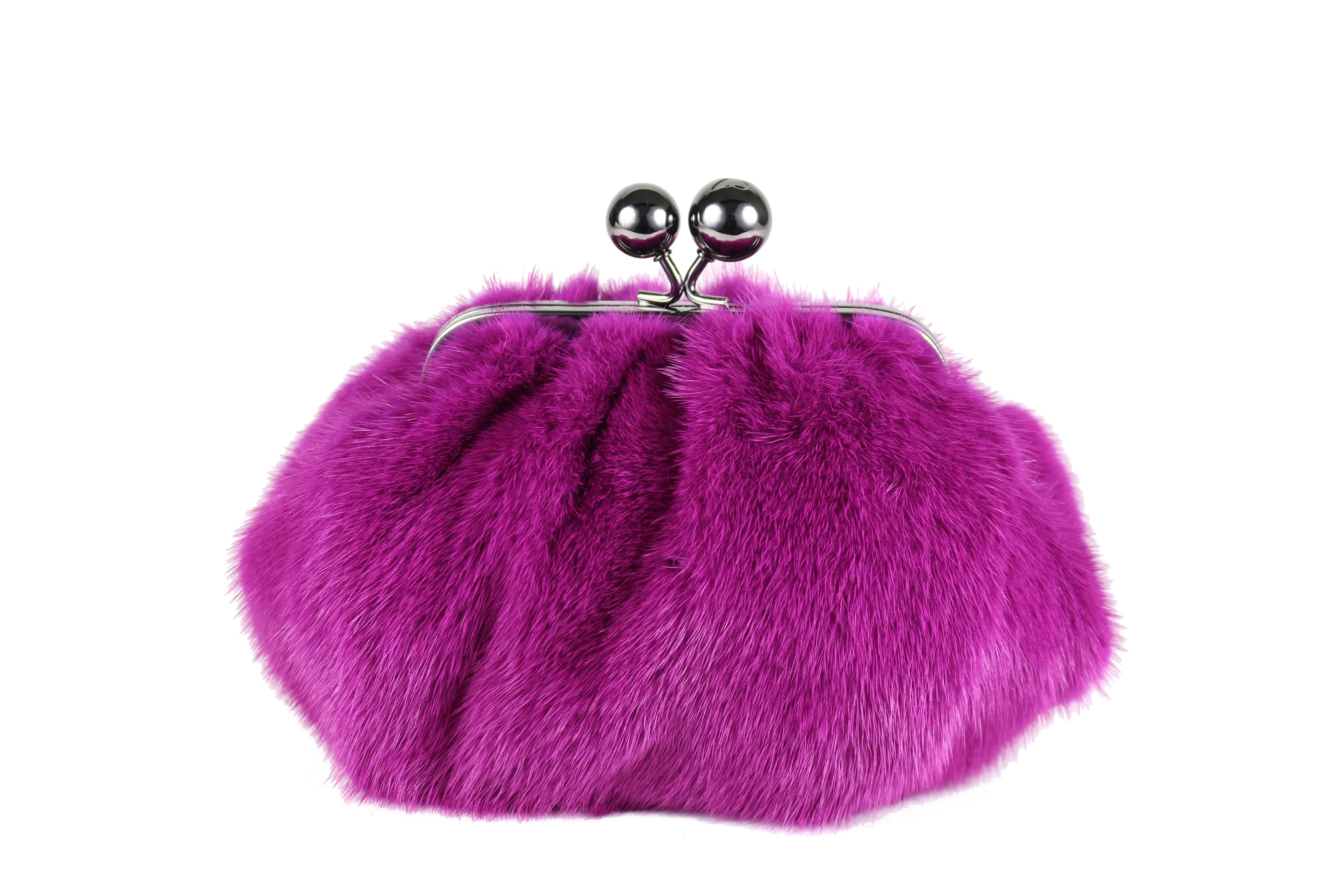 Weekend MAX MARA Pasticcino fuchsia mink clutch