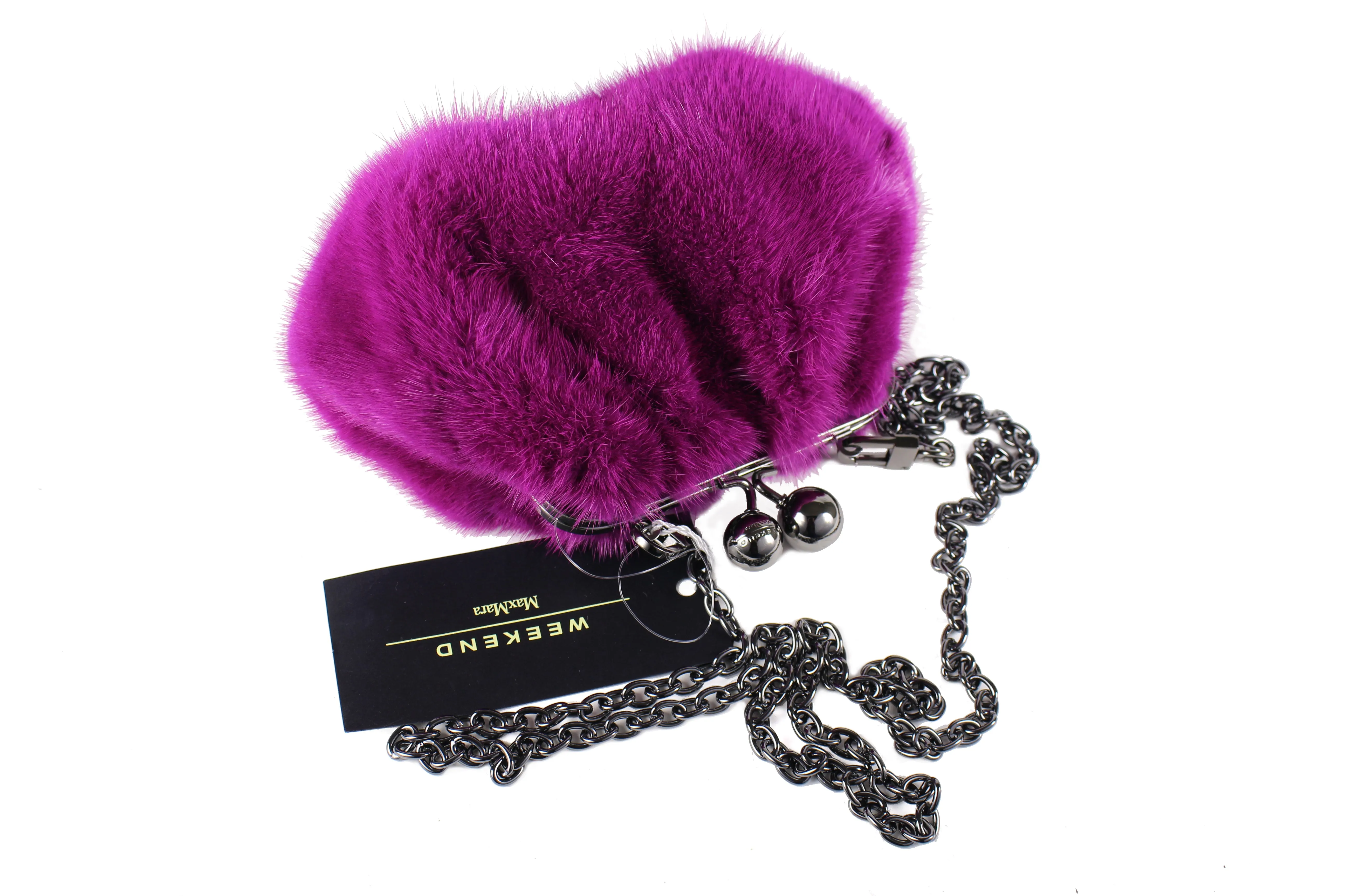 Weekend MAX MARA Pasticcino fuchsia mink clutch