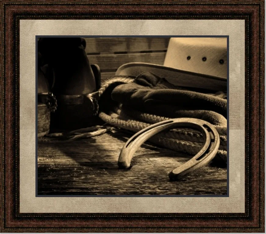 Worn Horseshoe | Western Art Canvas or Framed Print | Various Sizes