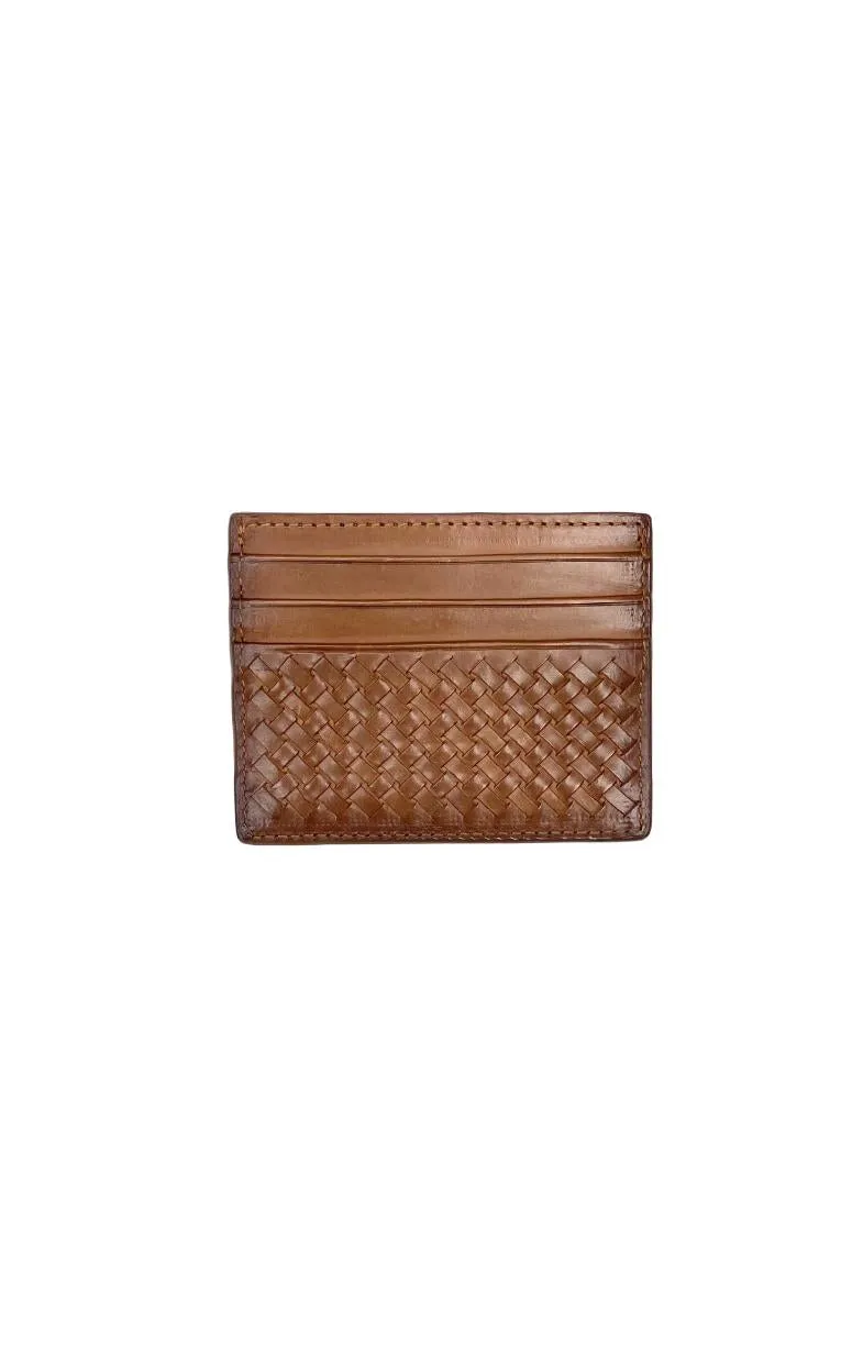 Woven Leather Card Holder