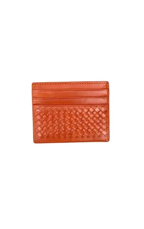 Woven Leather Card Holder