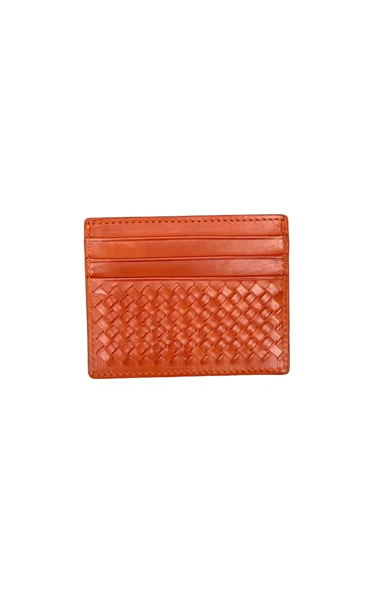 Woven Leather Card Holder