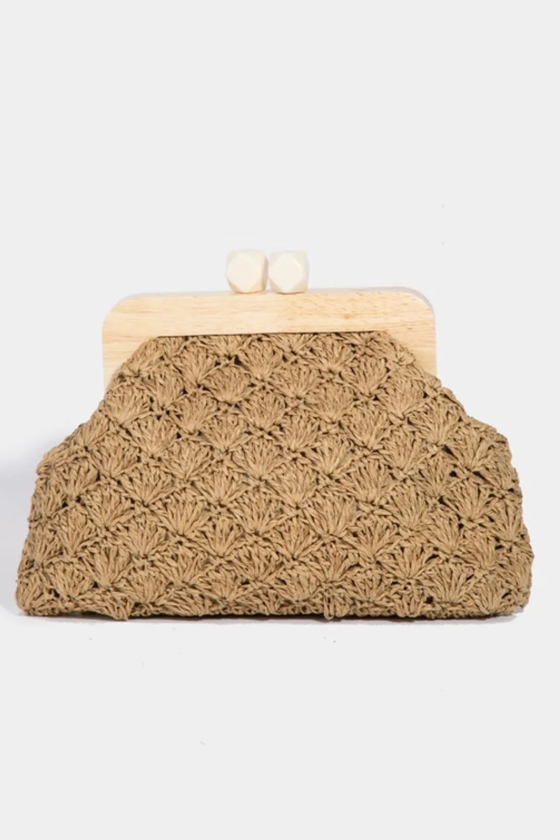 WREN TAN STRAW CLUTCH